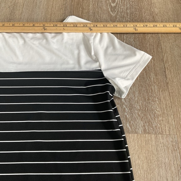 SHEIN - Short Sleeve Pullover Over Dress - Black & Cream - Ladies Size Small - Picture 6 of 9